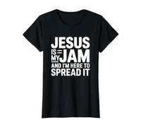 Jesus is My Jam and I'm Here to Spread It Value Graphic T-Shirt, Women, Black, L