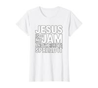 Jesus is My Jam and I'm Here to Spread It Value Graphic T-Shirt, Women, White, S