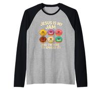 Jesus is My Jam Donut Faith Pray Love Hope Shirt Raglan Baseball Tee