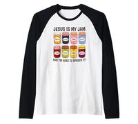 Jesus is My Jam I'm Here to Spread It - Cute Christian Faith Raglan Baseball Tee