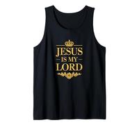 Jesus is My Lord Christian Faith Crown Religious Tank Top