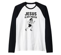 Jesus is My Pacer Trail Running Christian Ultra Marathon Raglan Baseball Tee