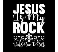 Jesus is My Rock and That How i roll Engraving Stickers 57.6x78.7cm Self Adhesive White