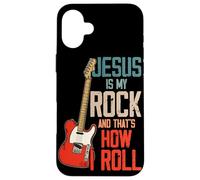 Jesus Is My Rock And That Is How I Roll Christian Case for iPhone 16 Plus