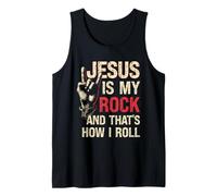 Jesus Is My Rock And That Is How I Roll Christian Guitarist Tank Top