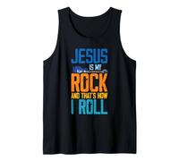 Jesus is My Rock and That is How I Roll Christian Tank Top