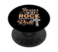Jesus Is My Rock Bible Faith in God Religion Jesus PopSockets Adhesive PopGrip