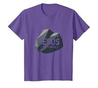 Jesus is My Rock: Inspirational Christian Graphic, Jesus T-Shirt, Kids, Purple Heather, 4 Years