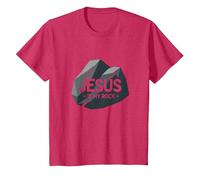 Jesus is My Rock: Inspirational Christian Graphic, Jesus T-Shirt, Kids, Red Heather, 2 Years