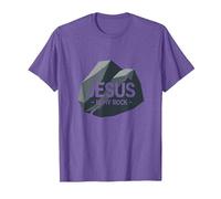 Jesus is My Rock: Inspirational Christian Graphic, Jesus T-Shirt, Men, Purple Heather, 3XL