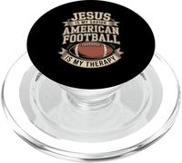 Jesus Is My Savior American Football Is My Therapy PopSockets PopGrip for MagSafe