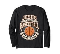 Jesus is My Savior Basketball is My Therapy Long Sleeve T-Shirt