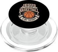 Jesus Is My Savior Basketball Is My Therapy PopSockets PopGrip for MagSafe