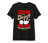 Jesus is My Savior Bowling is My Therapy Christian Bowler Premium T-Shirt