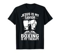 Jesus Is My Savior Boxing Is My Therapy Boxing Trainer T-Shirt