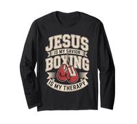 Jesus is My Savior Boxing is My Therapy Faith Long Sleeve T-Shirt