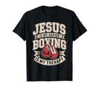 Jesus is My Savior Boxing is My Therapy Faith T-Shirt