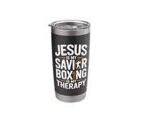 Jesus is My Savior Boxing is My Therapy Stainless Steel Insulated Tumbler
