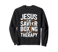 Jesus Is My Savior Boxing Is My Therapy Sweatshirt