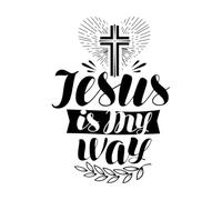 Jesus is My Savior Calligraphy Bible Lettering Engraving Stickers 57.6x81.3cm Do not Damage The Wall Surface Black