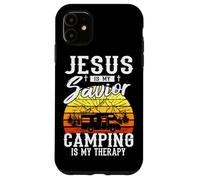 Jesus Is My Savior Camping Is My Therapy Christian Religion Case for iPhone 11