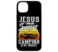 Jesus Is My Savior Camping Is My Therapy Christian Religion Case for iPhone 14 Plus