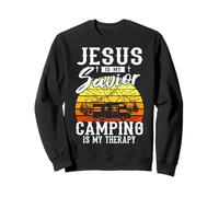 Jesus Is My Savior Camping Is My Therapy Christian Religion Sweatshirt