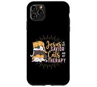 Jesus Is My Savior Cats Are My Therapy Cats & Jesus Case for iPhone 11 Pro Max
