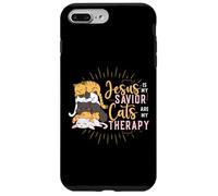 Jesus Is My Savior Cats Are My Therapy Cats & Jesus Case for iPhone 7 Plus/8 Plus