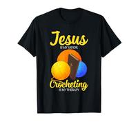 Jesus is My Savior Crochet Therapy Funny Crocheting T-Shirt