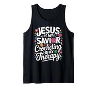 Jesus is My Savior Crocheting Therapy Tank Top