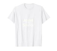 Jesus is My Savior Cross Christian Faith Inspiration T-Shirt, Men, White, 4XL
