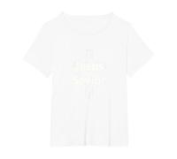 Jesus is My Savior Cross Christian Faith Inspiration T-Shirt, Women's Plus, White, 2X