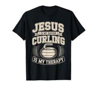 Jesus is My Savior Curling is My Therapy T-Shirt