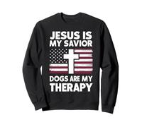 Jesus Is My Savior Dogs Are My Therapy Christian Sweatshirt