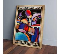 Jesus Is My Savior Drums Are My Therapy Canvas Prints