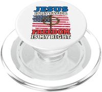 Jesus Is My Savior Freedom Is My Right Cross Flag PopSockets PopGrip for MagSafe