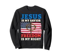 Jesus Is My Savior Freedom Is My Right Cross Flag Sweatshirt