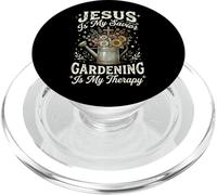 Jesus Is My Savior Gardening Is My Therapy PopSockets PopGrip for MagSafe
