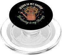 Jesus Is My Savior Gardening Is My Therapy PopSockets PopGrip for MagSafe