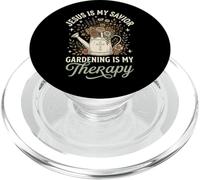 Jesus Is My Savior Gardening Is My Therapy PopSockets PopGrip for MagSafe