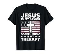 Jesus is My Savior Gospel Music is My Therapy Christian T-Shirt