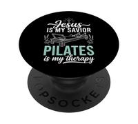 Jesus Is My Savior Pilates Is My Therapy PopSockets Adhesive PopGrip