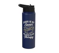 Jesus is My Savior Pilates is My Therapy Stainless Steel Insulated Water Bottle