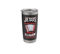 Jesus is My Savior Playing Accordion is My Therapy Stainless Steel Insulated Tumbler