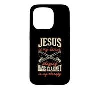 Jesus Is My Savior Playing Bass Clarinet Is My Therapy Case for iPhone 15 Pro