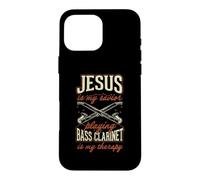Jesus Is My Savior Playing Bass Clarinet Is My Therapy Case for iPhone 16 Pro Max
