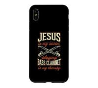 Jesus Is My Savior Playing Bass Clarinet Is My Therapy Case for iPhone XS Max