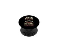 Jesus Is My Savior Playing Bass Clarinet Is My Therapy PopSockets Adhesive PopGrip