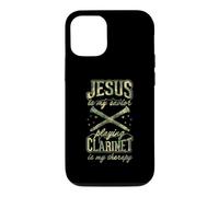 Jesus Is My Savior Playing Clarinet Is My Therapy Case for iPhone 12/12 Pro